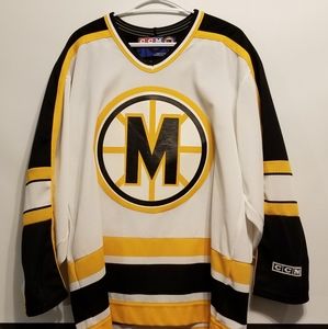 Vintage 1983 Rare CCM MA BELL  Bruins Jersey Mens Blacks Yellow Bear L